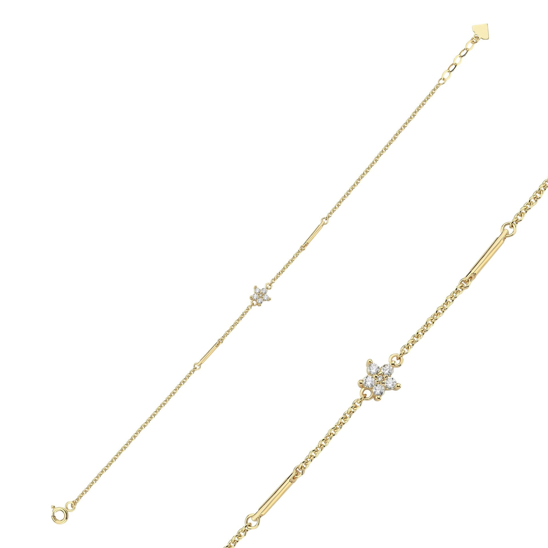 Simple Taşlı Yıldız Cubuk Bileklik