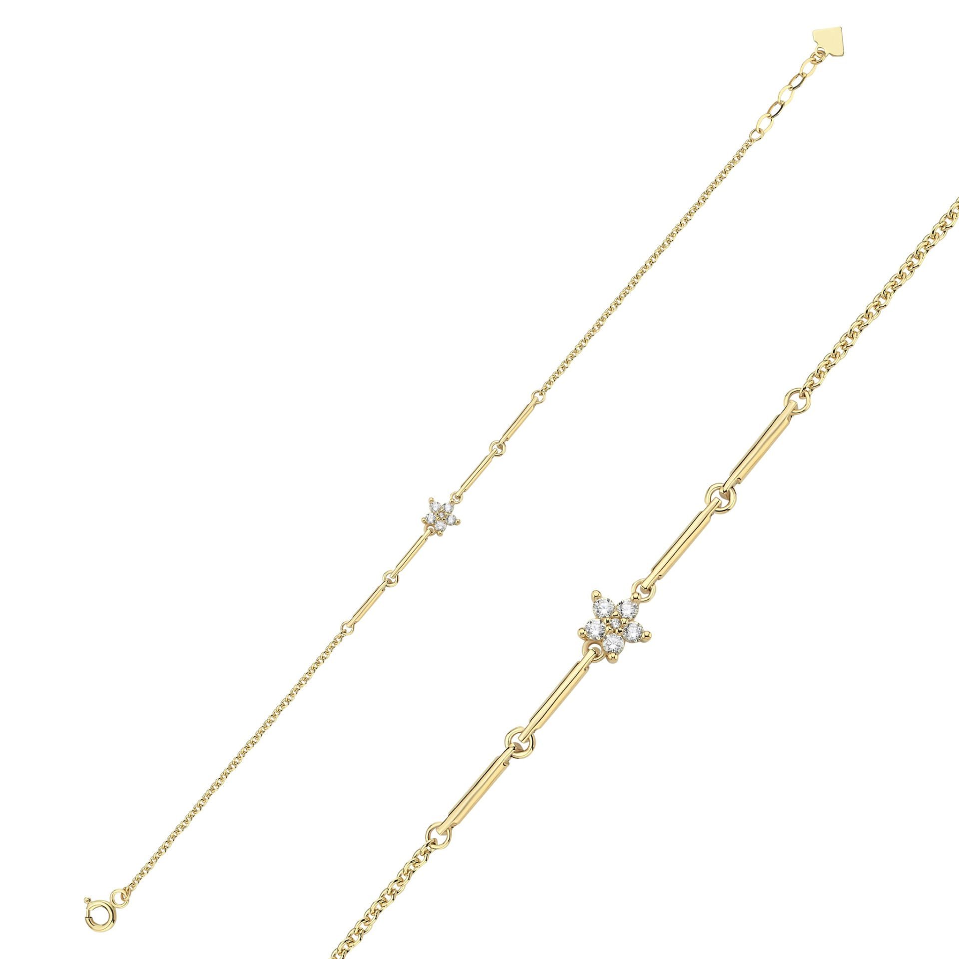 Simple Taşlı Cubuklu Yıldız Bileklik