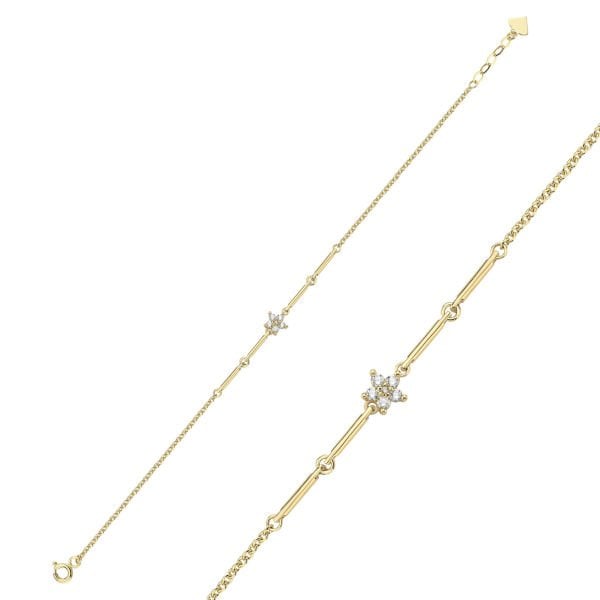 Simple Taşlı Cubuklu Yıldız Bileklik