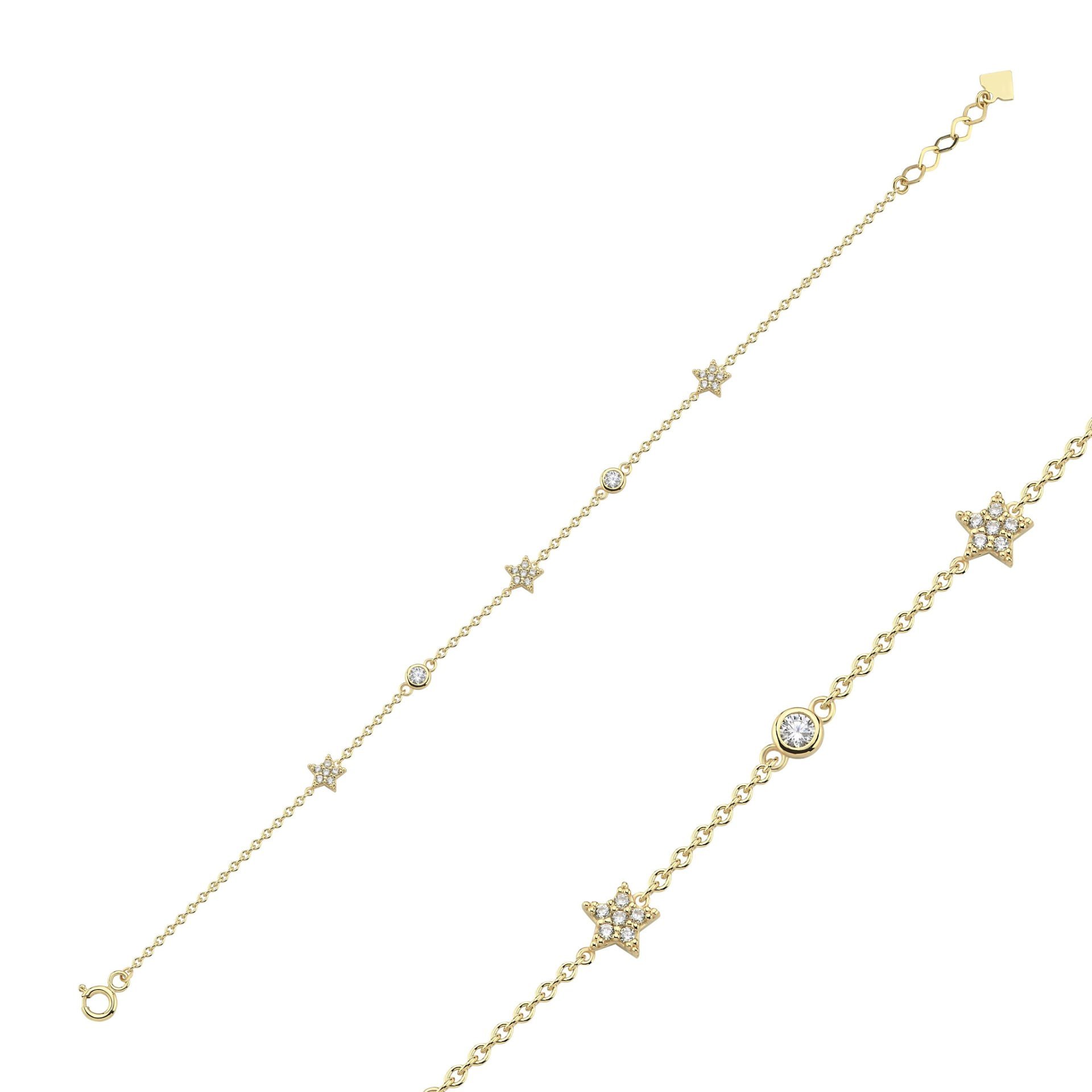 Simple Taşlı Tohum Yıldız Bileklik