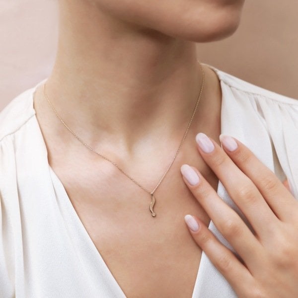 14 Ayar Altın Ünlem İşareti Kolye