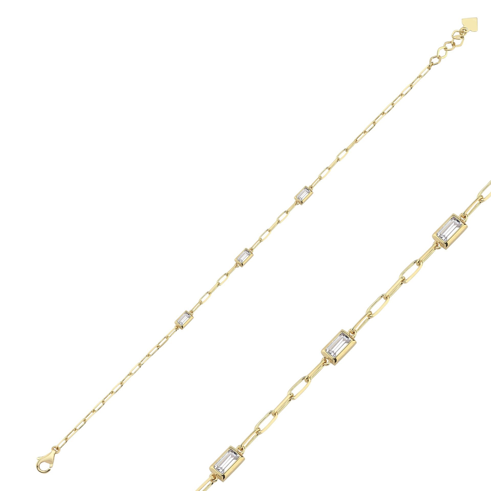 Rainbow Beyaz Taşlı Baget Bileklik