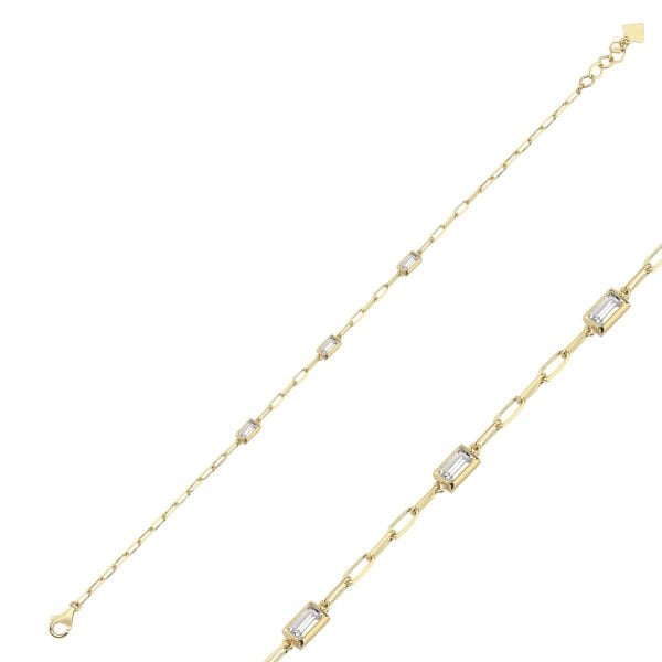 Rainbow Beyaz Taşlı Baget Bileklik