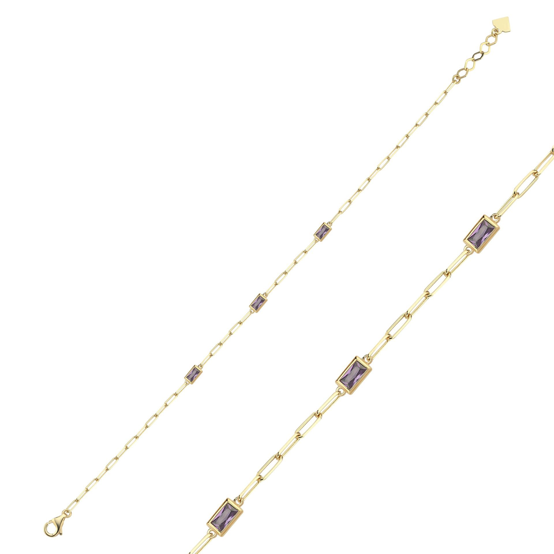 Rainbow Mor Taşlı Baget Bileklik