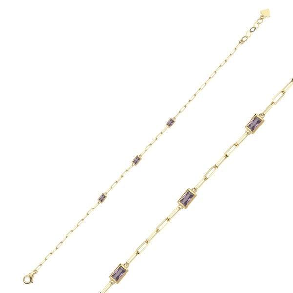 Rainbow Mor Taşlı Baget Bileklik