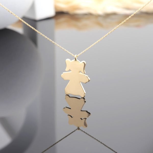 14 Ayar Altın Zarif Küçük Kız Kolye