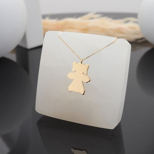 14 Ayar Altın Zarif Küçük Kız Kolye