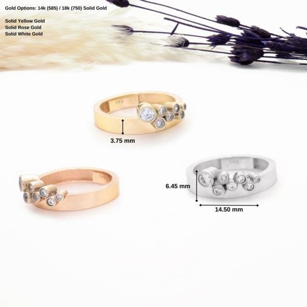 14 Ayar Altın Modern Taşlı Yüzük