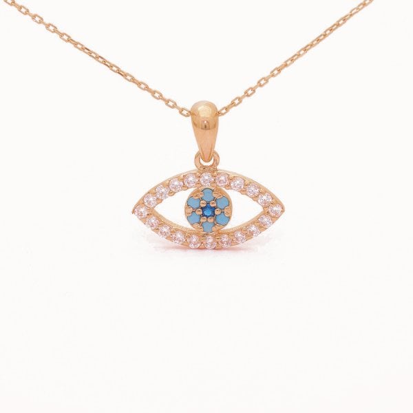 14 Ayar Altın Göz Kolye