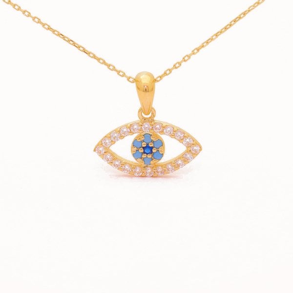 14 Ayar Altın Göz Kolye