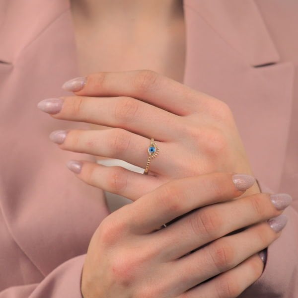 14 Ayar Altın Göz Yüzük