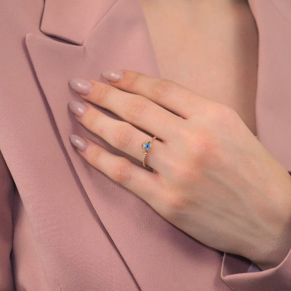 14 Ayar Altın Göz Yüzük