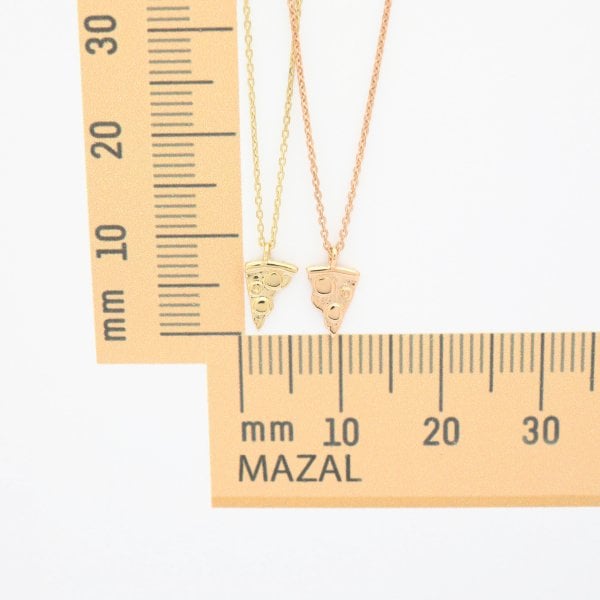 14 Ayar Altın Pizza Dilimi Kolye