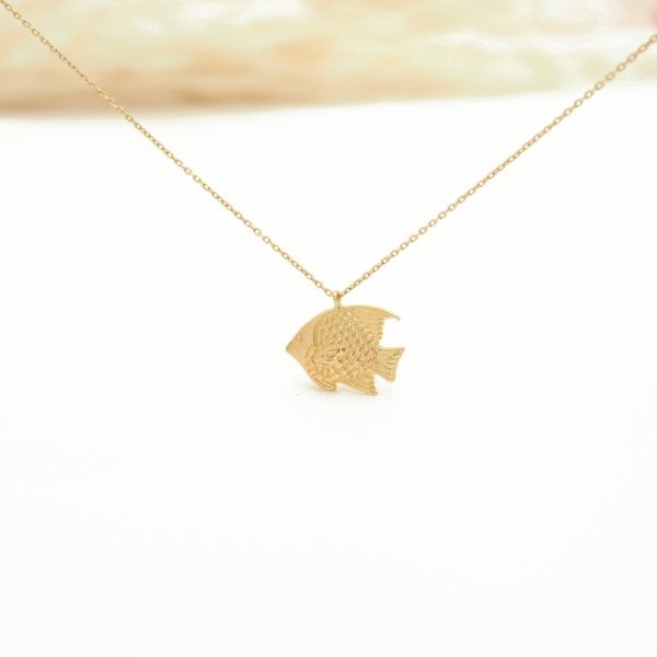 14 Ayar Altın Balık Kolye
