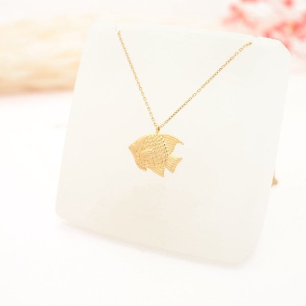 14 Ayar Altın Balık Kolye