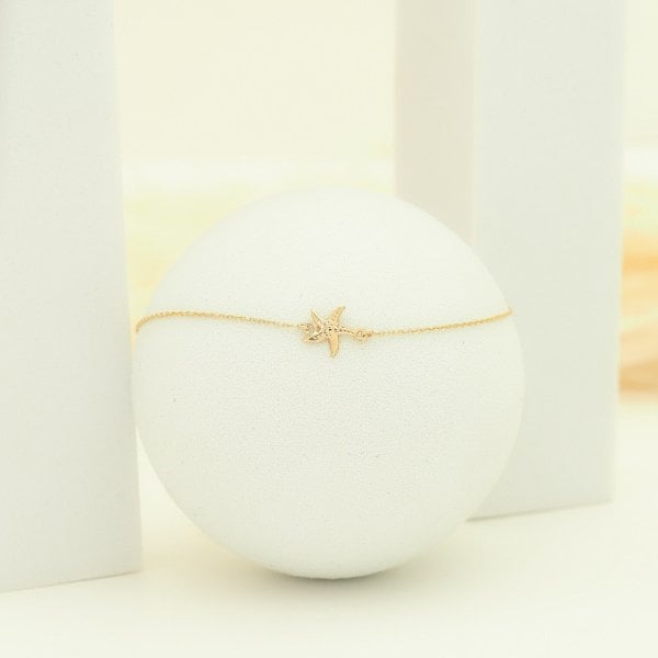14 Ayar Altın Deniz Yıldızı Bileklik