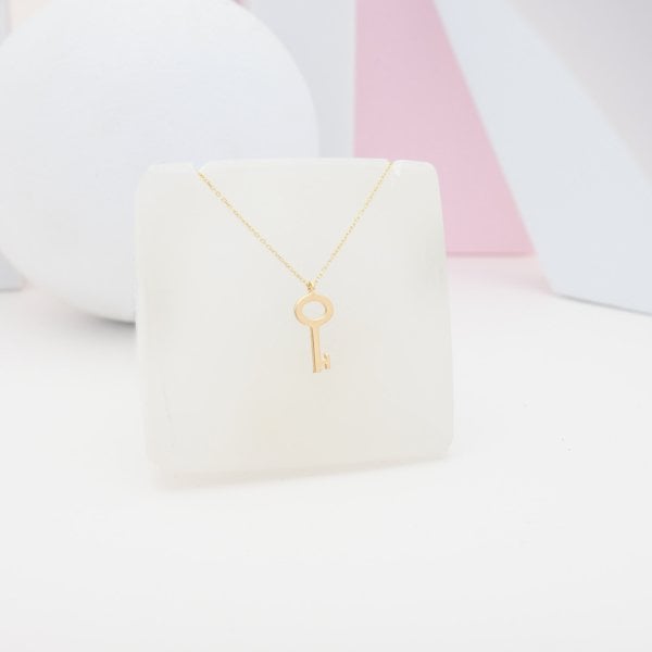 14 Ayar Altın Mini Anahtar Kolye