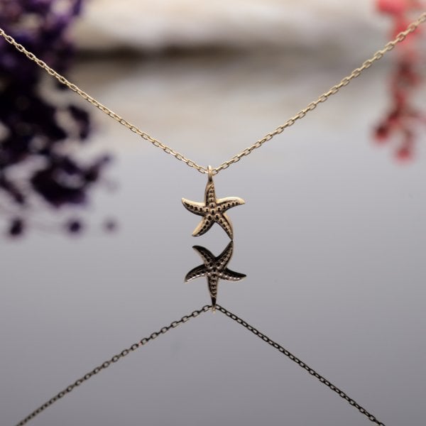 14 Ayar Altın Deniz Yıldızı Kolye