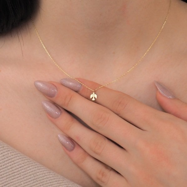 14 Ayar Altın Kuş Kolye