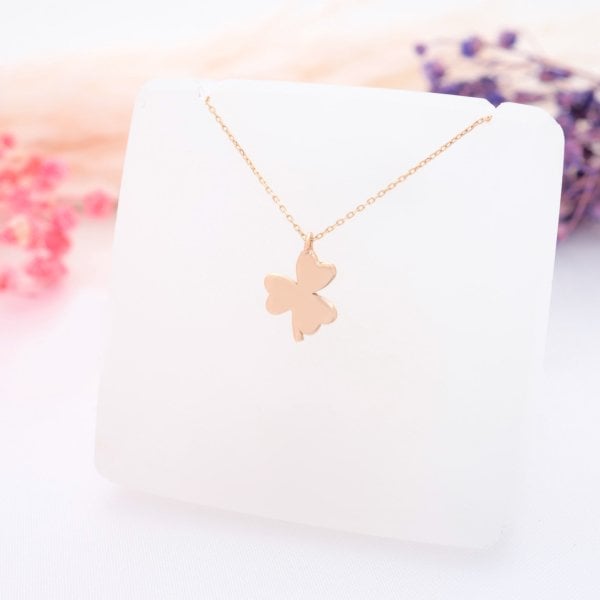 14 Ayar Altın Şans Yoncası Kolye