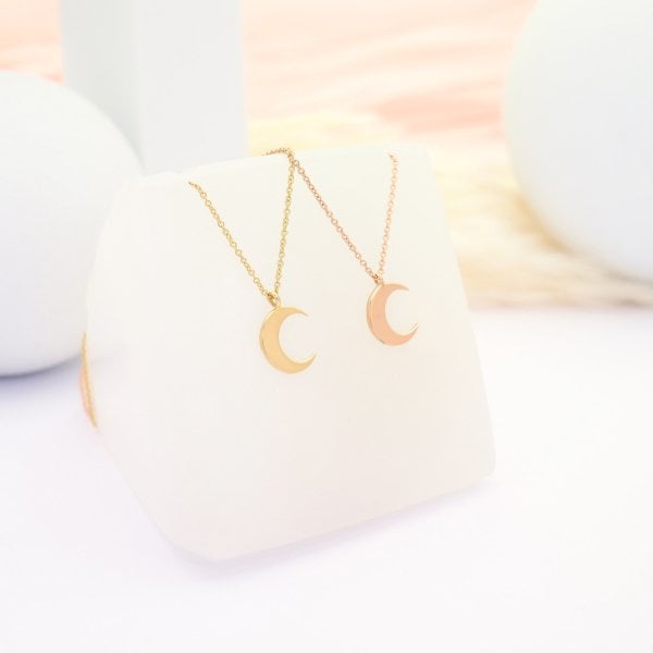 14 Ayar Altın Hilal Kolye