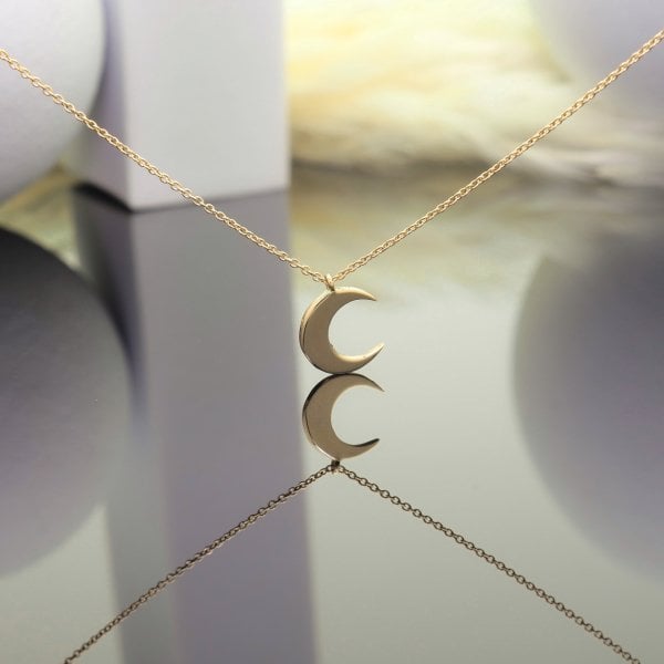 14 Ayar Altın Hilal Kolye