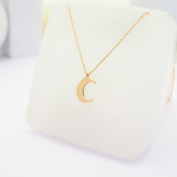 14 Ayar Altın Hilal Kolye