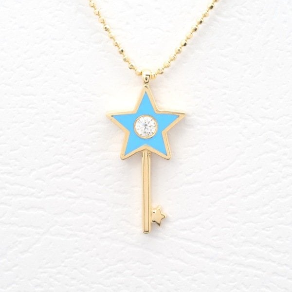 14 Ayar Altın Taşlı Mavi Yıldız Kolye