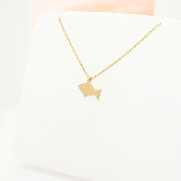 14 Ayar altın Mini Balık Kolye