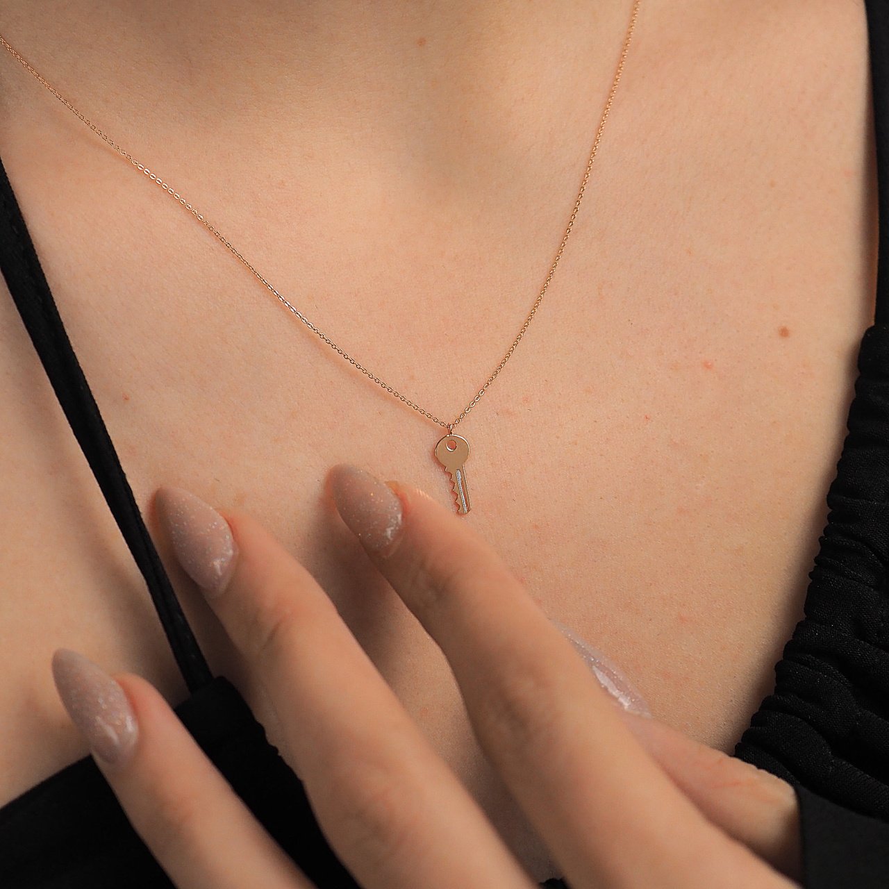 14 Ayar Altın Anahtar Kolye