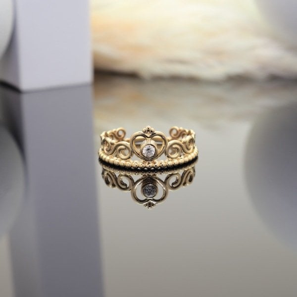 14 Ayar Altın Taç Yüzük