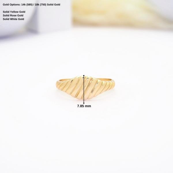 14 Ayar Altın Kruvasan Yüzük