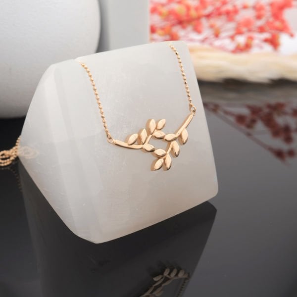 14 Ayar Altın Zeytin Dalı Kolye