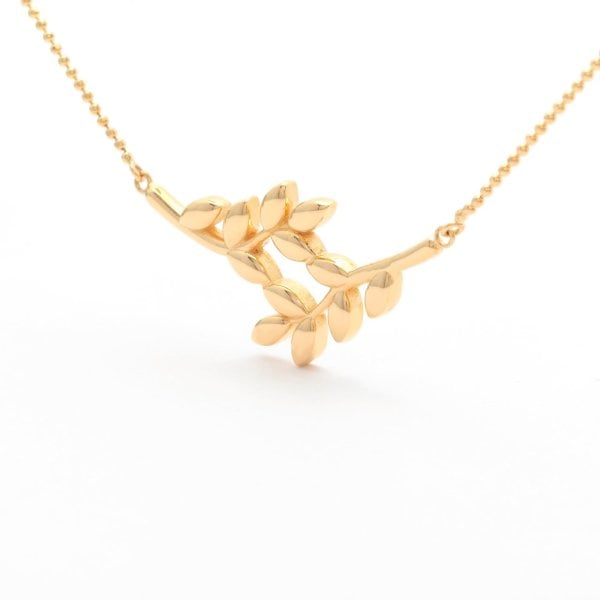 14 Ayar Altın Zeytin Dalı Kolye