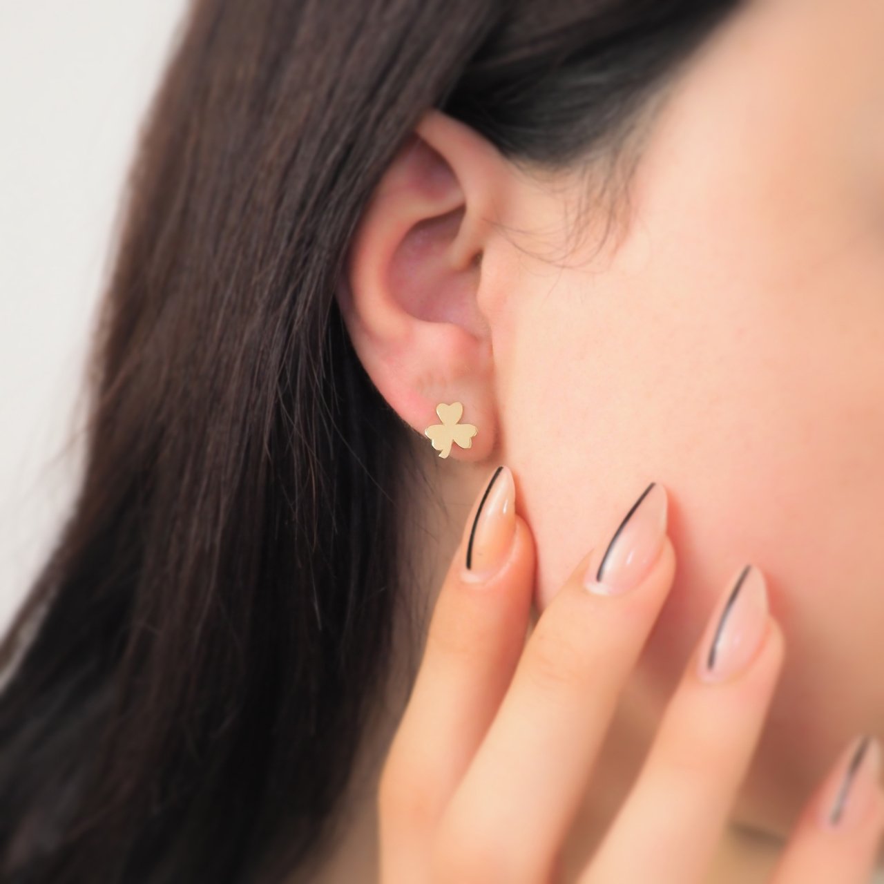 14 Ayar Altın Yonca Küpe