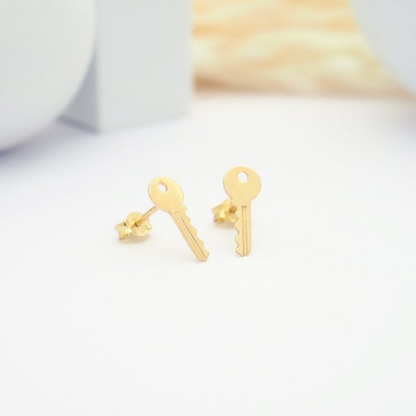 14 Ayar Altın Klips Anahtar Küpe