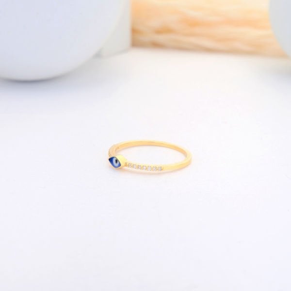 14 Ayar Altın Mini Göz Yüzük