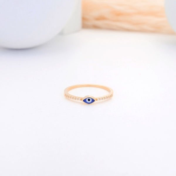 14 Ayar Altın Mini Göz Yüzük