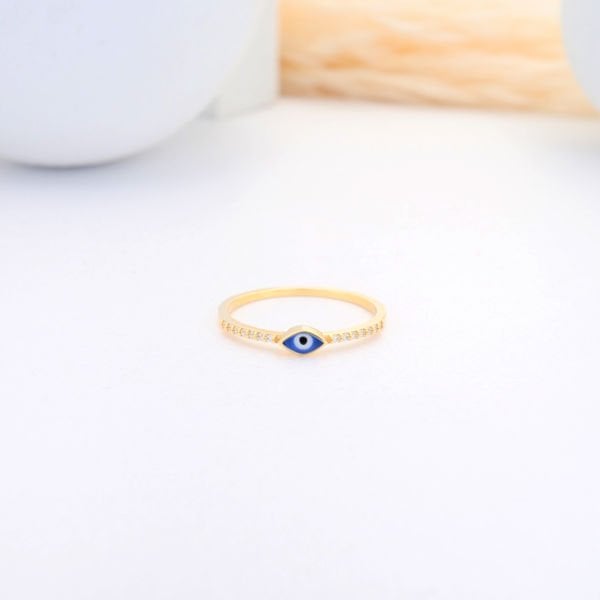 14 Ayar Altın Mini Göz Yüzük