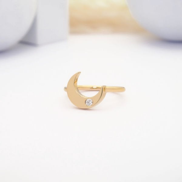 14 Ayar Altın Hilal Yüzük