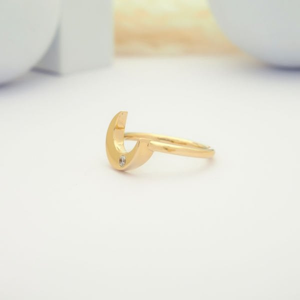 14 Ayar Altın Hilal Yüzük