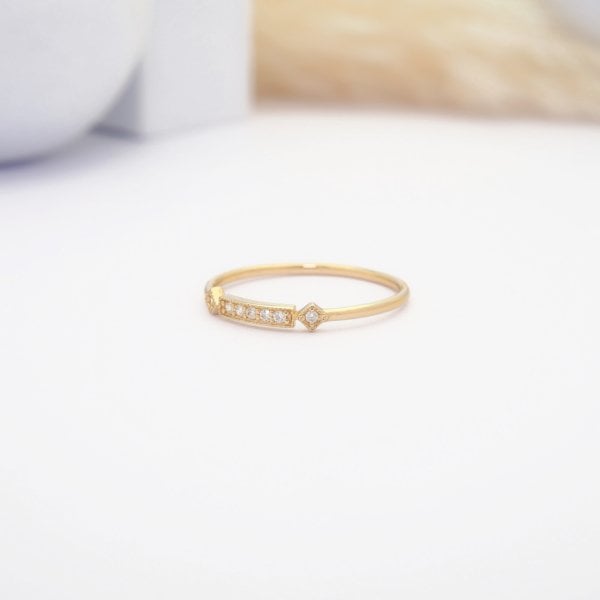 14 Ayar Altın Taşlı Vintage Yüzük