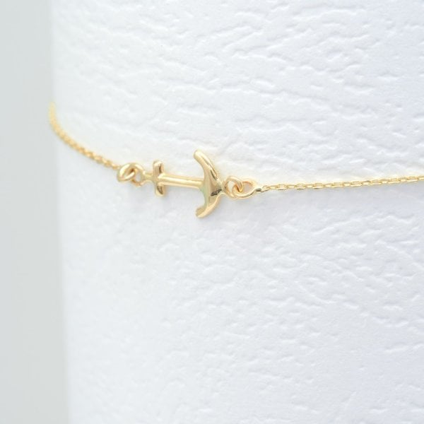 14 Ayar Altın Çapa Bileklik