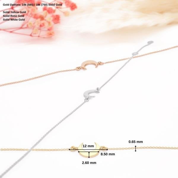 14 Ayar Altın Hilal Bileklik