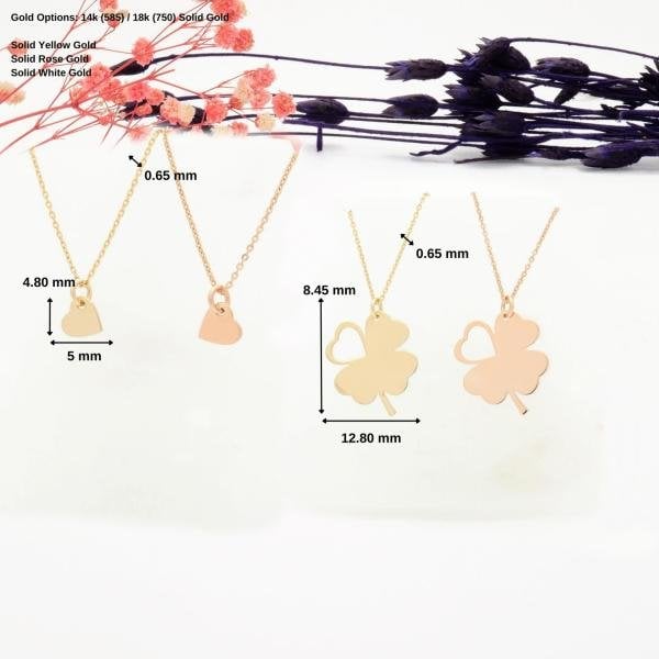 14 Ayar Altın Yonca Kolye