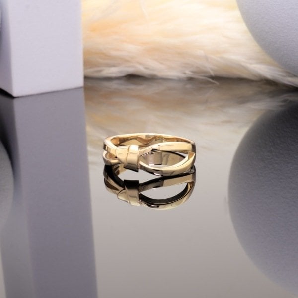 14 Ayar Altın Fiyonk Detaylı Yüzük