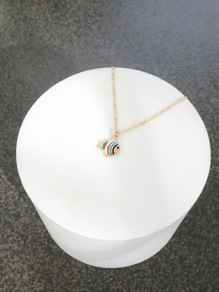 14 Ayar Altın Renkli Balık Kolye