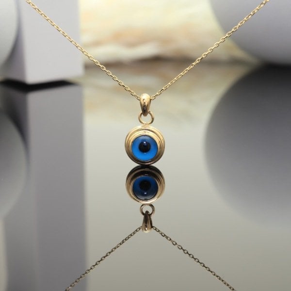 14 Ayar Altın Mini Göz Kolye