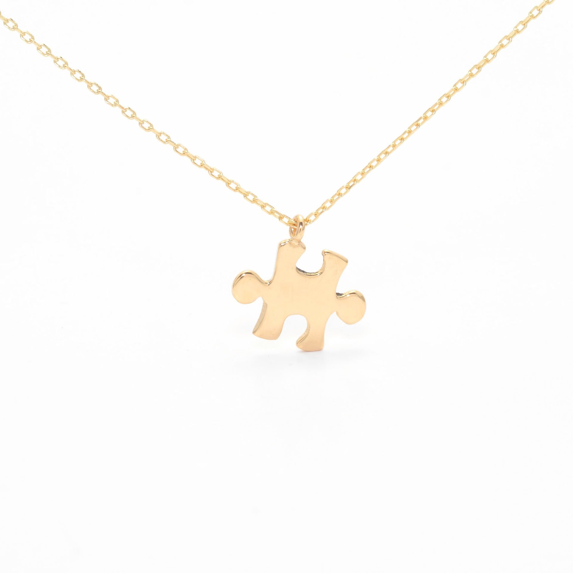 14 Ayar Altın Mini Puzzle Kolye