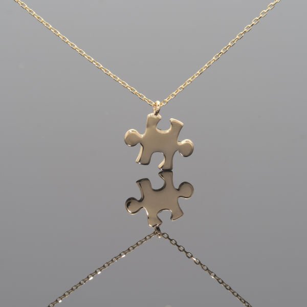 14 Ayar Altın Mini Puzzle Kolye
